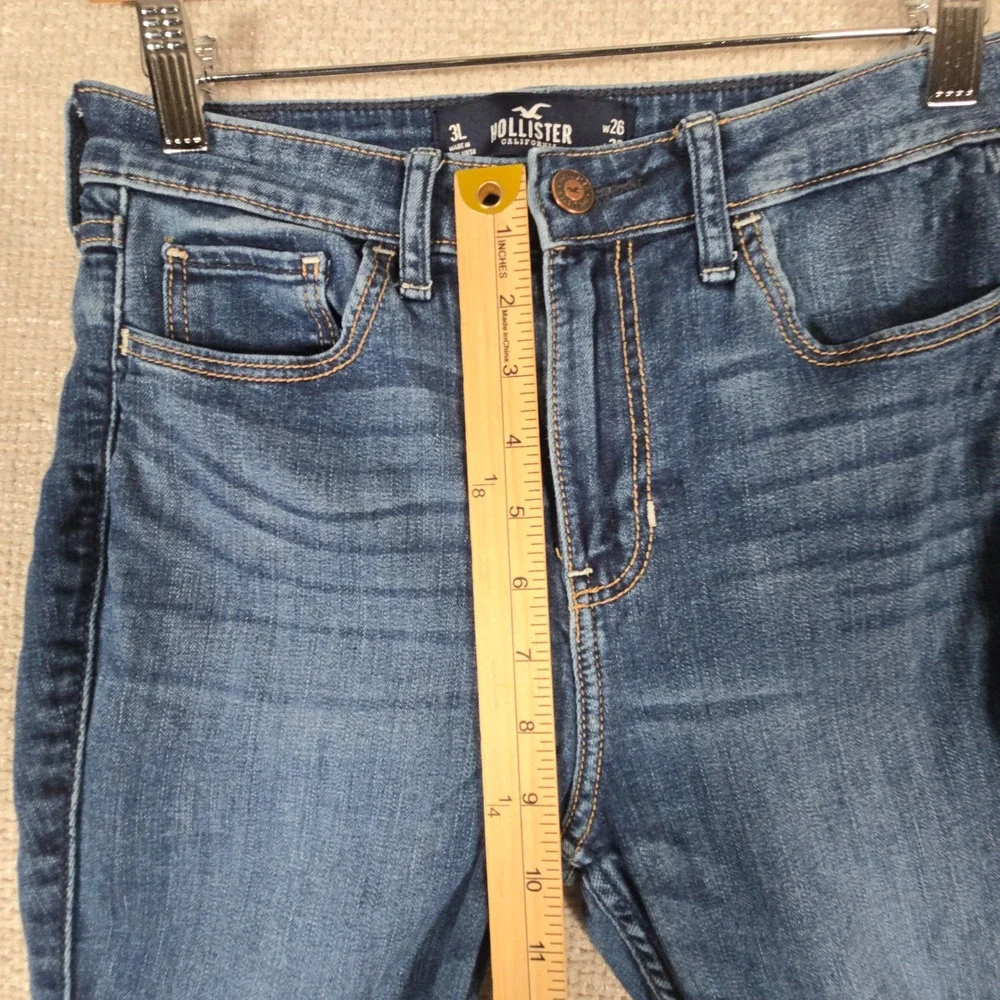 Hollister High-Rise Super Skinny Jeans Dark‎ Wash Stretch Size 3L W26 L32 Long
